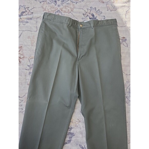 #329 VTG LL Bean Men's green Double L Chinos 38x29 Classic Fit Khakis Cotton - Picture 2 of 4